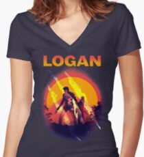 LOGAN Women's Fitted V-Neck T-Shirt