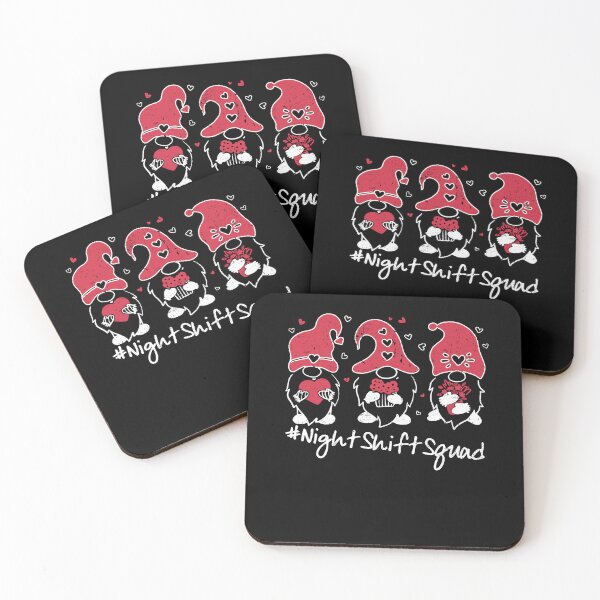 Artikelvorschau, Gnome Love Night Shift Squad Nurse Valentines Day Womens entworfen und verkauft von TRK Shirts.