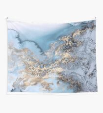 Blau und Gold Marmor Wandbehang