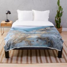 Manta Mármol azul y dorado