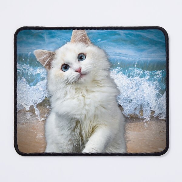 Item preview, Cat Vacay Print - For a cat lover, for a beach lover, funny pet decorating print. designed and sold by Wentoo.