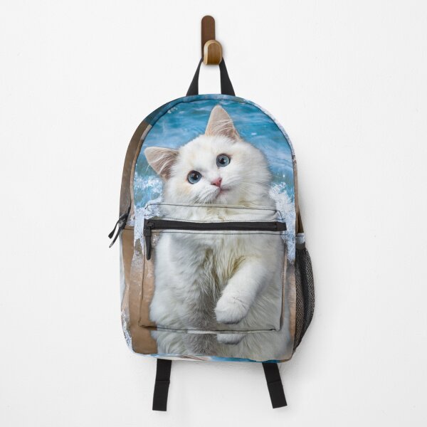 Item preview, Cat Vacay Print - For a cat lover, for a beach lover, funny pet decorating print. designed and sold by Wentoo.