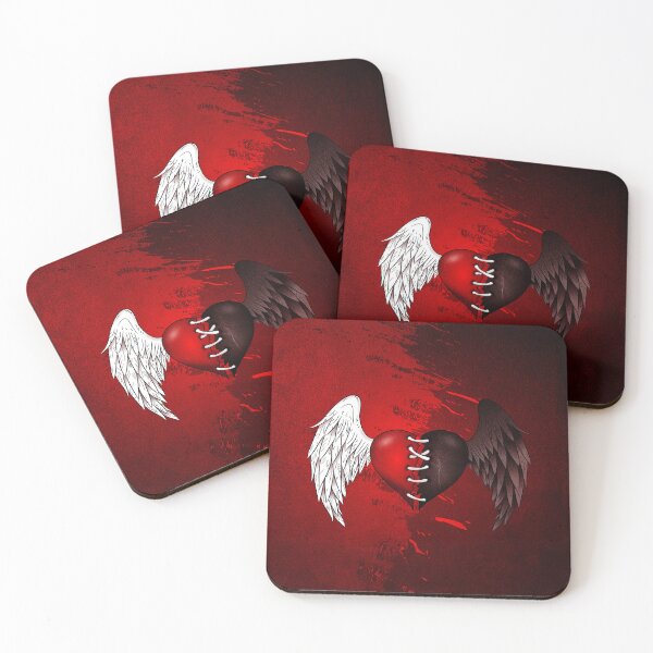 Item preview, A half-angel, half-demon heart designed and sold by Pankroot.