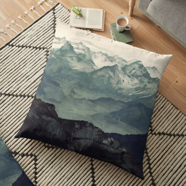 Mountain Fog Floor Pillow