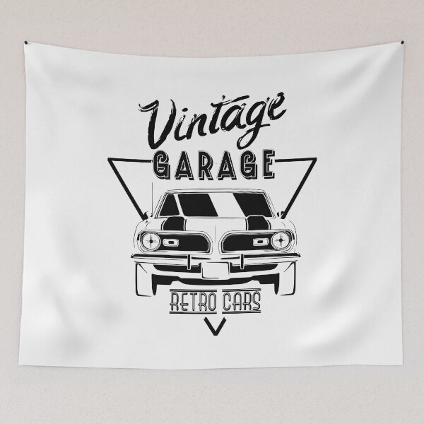 Item preview, Vintage garage - classic American muscle car designed and sold by retroDraw.