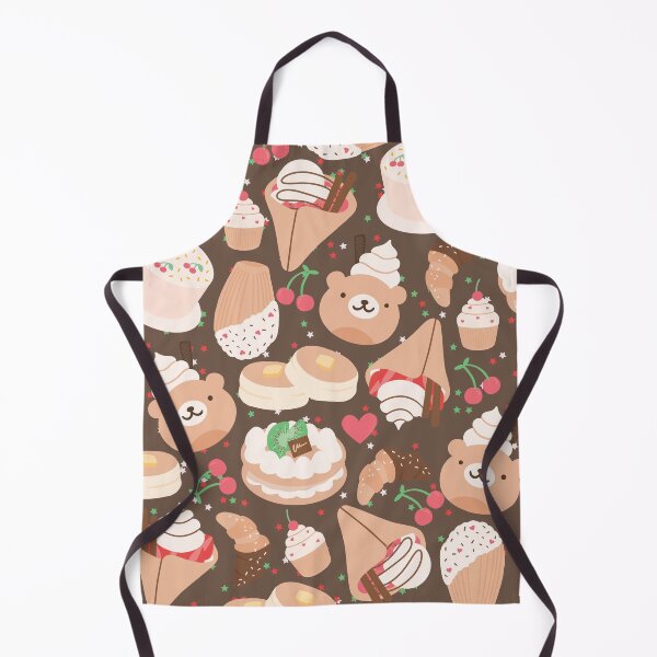 Item preview, French Doodled Cute and Playful Cafe and Ice Cream Shop (brown-red) designed and sold by Dorina Larsdotter.