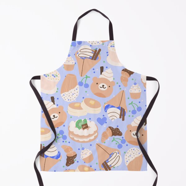 Item preview, French Doodled Cute and Playful Cafe and Ice Cream Shop (blue) designed and sold by Dorina Larsdotter.