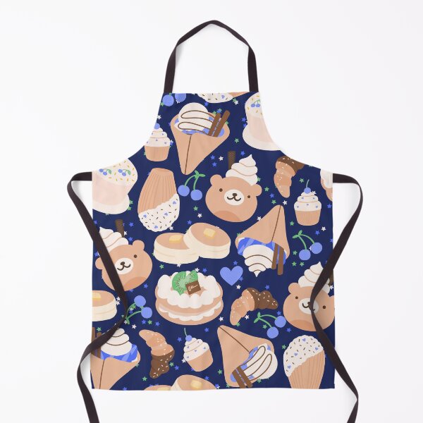 Item preview, French Doodled Cute and Playful Cafe and Ice Cream Shop (dark blue) designed and sold by Dorina Larsdotter.