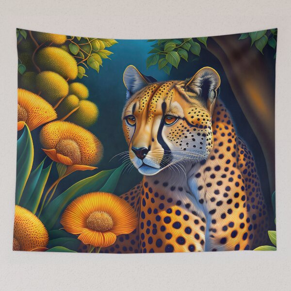 Item preview, Cheetah Flowers  designed and sold by @adorcharm Modern & Classic AI Art.