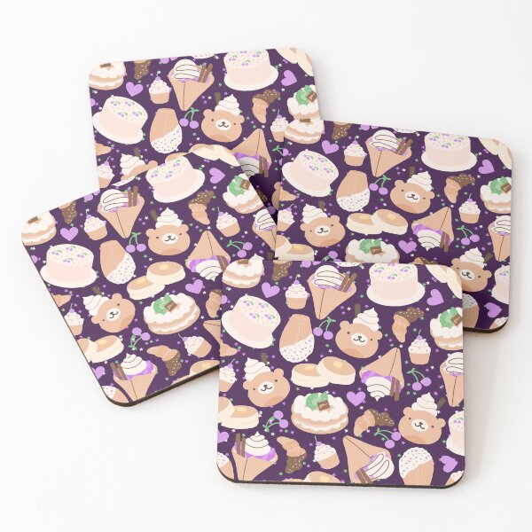 Item preview, French Doodled Cute and Playful Cafe and Ice Cream Shop (dark purple) designed and sold by Dorina Larsdotter.
