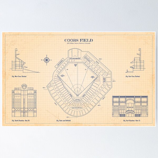 Item preview, Coors Field  (Old Blue Grid Version) designed and sold by BGALAXY.