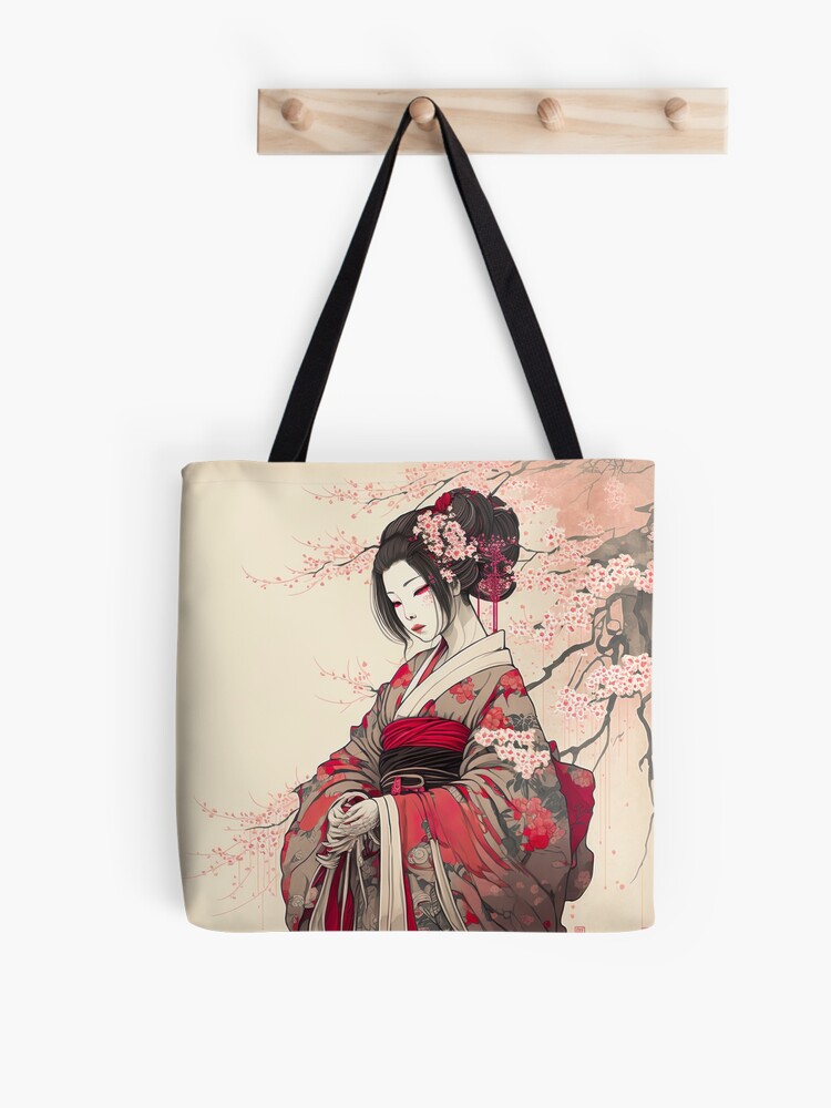 Bags, Japanese Geisha Cherry Blossom Tote Bag