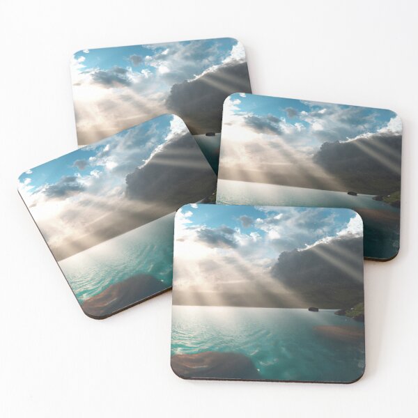 Item preview, Godrays over a clear lake in undiscovered nature designed and sold by Jaroslav Hubert.