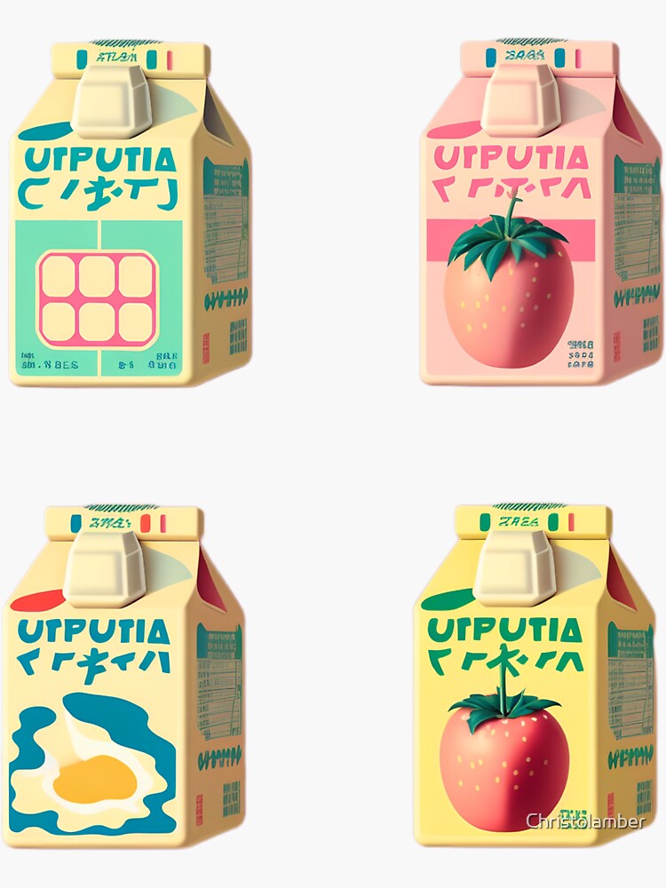 "Japanese flavored milk cartons series 2" Sticker for Sale by