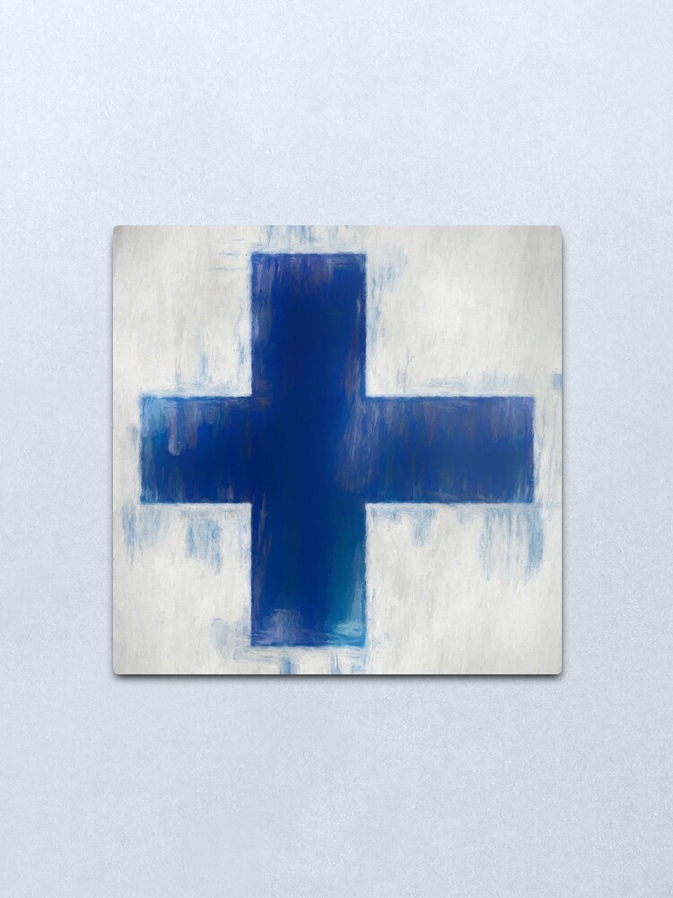 Alternate view of Finnish Flag No. 2, Series 2 Metal Print