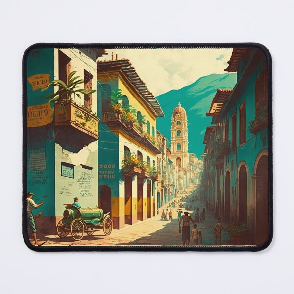 Artikelvorschau, Vintages Reise-Kunst-Plakat Santiagos Chile entworfen und verkauft von OldTravelArt.