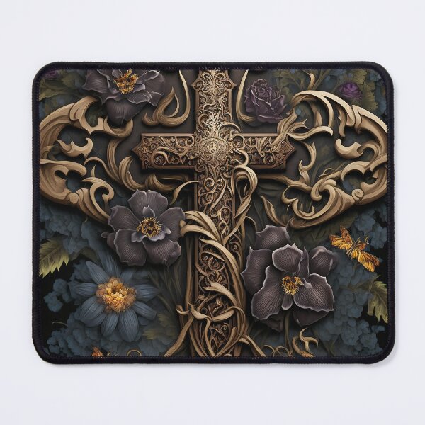 Item preview, Mournful Tribute: The Gothic Cross and Flowers  designed and sold by Myriam Iart.