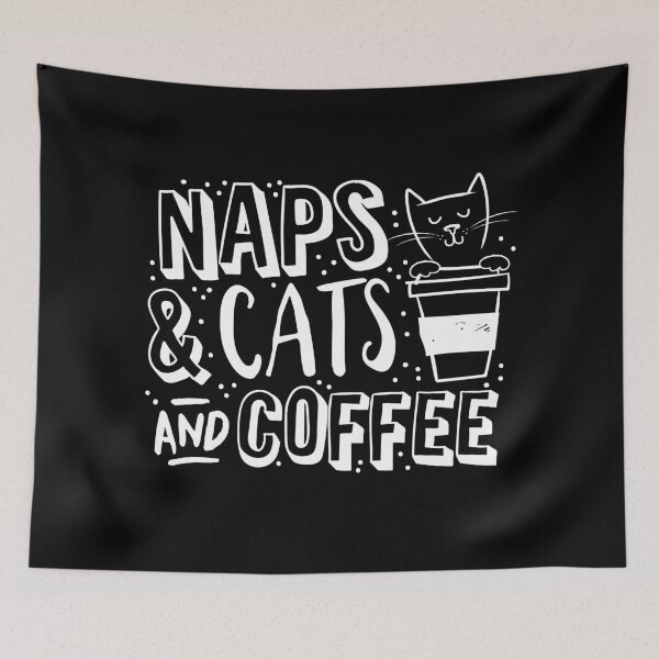 Item preview, naps and cats and coffee (in white) designed and sold by jazzydevil.
