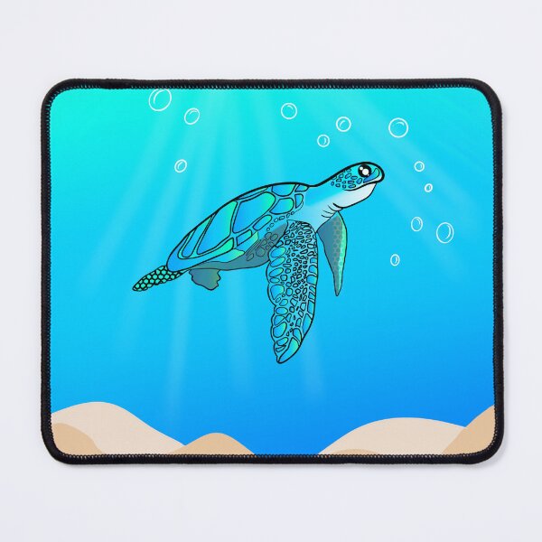 Item preview, Sea turtle in blue ocean designed and sold by Mermaidssparkle.