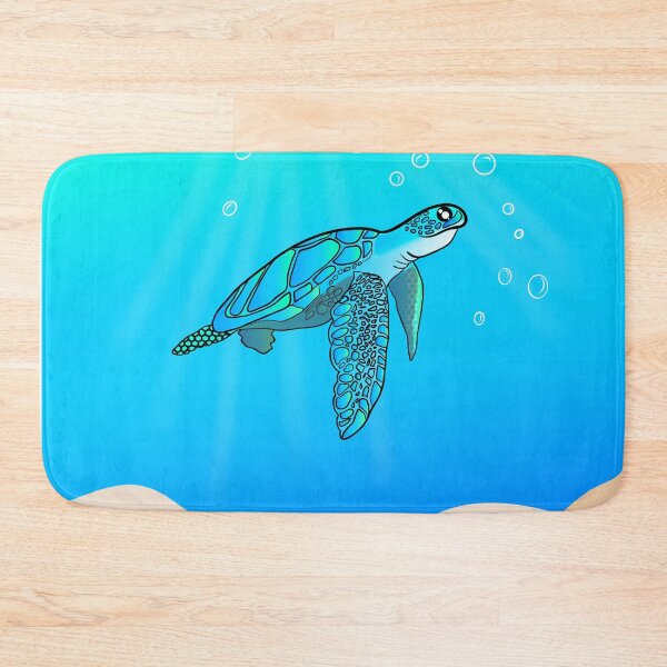 Item preview, Sea turtle in blue ocean designed and sold by Mermaidssparkle.