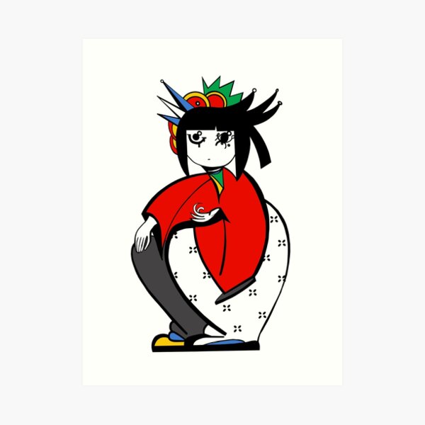 Quirky Geisha Art Print