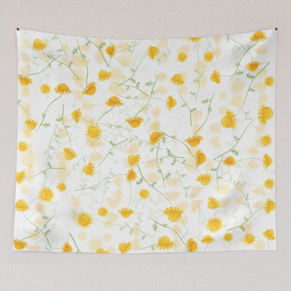 Item preview, yellow Helenium Sneezeweed wateroclor pattern designed and sold by ColorandColor.