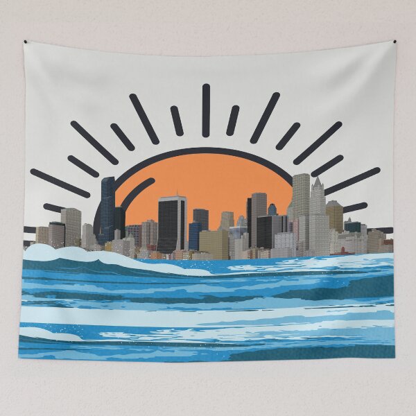 Item preview, Sunset Over Newyork city,city sunset,cityscape sunset,Beach Sunset Sky, designed and sold by Tamas Das.