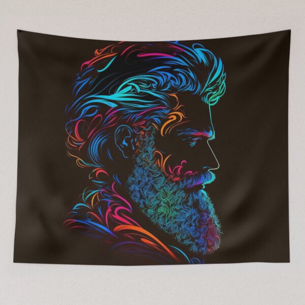 Item preview, Neon beard silhouette  designed and sold by Sarvgya Verma.
