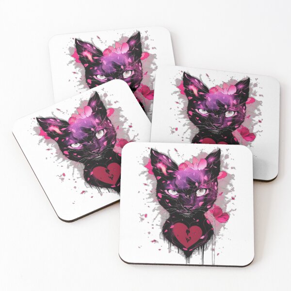Item preview, Romantic Animals - Cat Lover2 - Black Cat With A Red Heart designed and sold by VMPrinting.