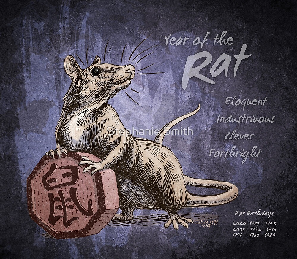 "Year of the Rat Calendar" by Stephanie Smith Redbubble