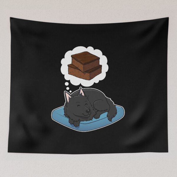 Item preview, Belgian Sheepdog dreaming about Brownies designed and sold by DoggieDelights.