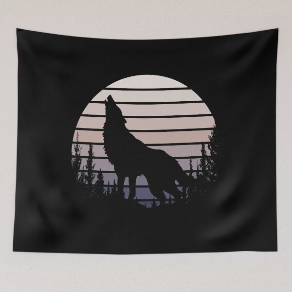 Item preview, Wolf Moon Retro Vintage Cute Wolves Lover Gift Idea  designed and sold by Thecitiesstore.