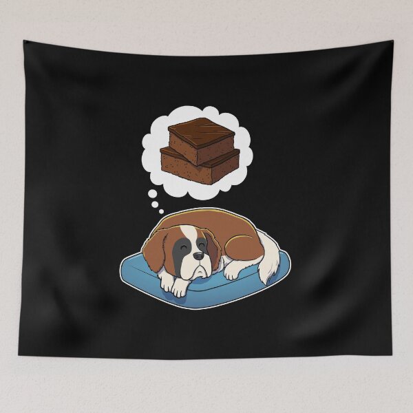 Item preview, St Bernard dreaming about Brownies designed and sold by DoggieDelights.