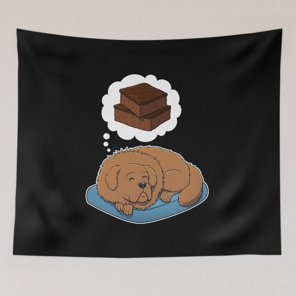 Item preview, Tibetan Mastiff dreaming about Brownies designed and sold by DoggieDelights.