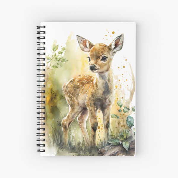 Item preview, Watercolor Baby Deer, Standing in the Summer Forest Cute Fawn designed and sold by MoonFoxDesign.