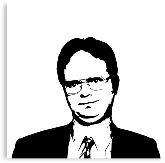 Download "DWIGHT SCHRUTE The Office TV Show Black and White" Canvas ...
