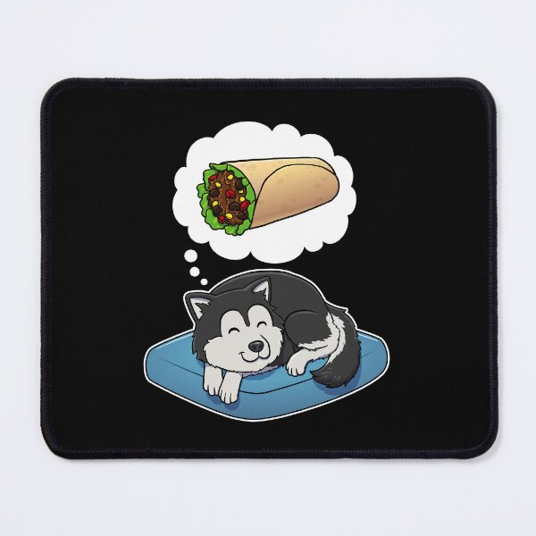 Aperçu de l'œuvre Alaskan Malamute dreaming about Burritos créée et vendue par DoggieDelights.