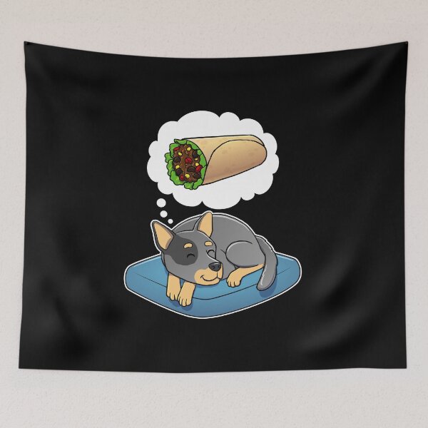 Item preview, Australian Cattle Dog dreaming about Burritos designed and sold by DoggieDelights.