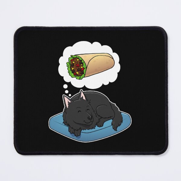 Item preview, Belgian Sheepdog dreaming about Burritos designed and sold by DoggieDelights.