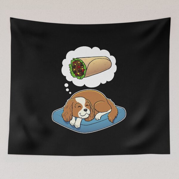 Item preview, Cavalier King Charles Spaniel dreaming about Burritos designed and sold by DoggieDelights.