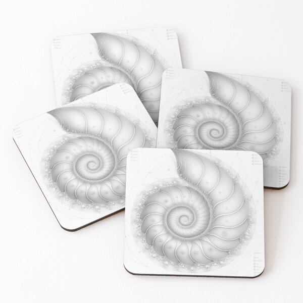 Item preview, White Pearl Fibonacci Golden Ratio Style   designed and sold by RAGANADesign.