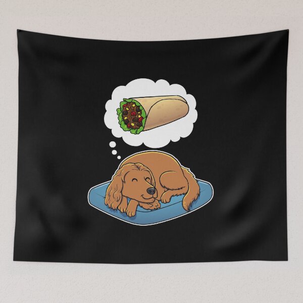 Item preview, English Cocker Spaniel dreaming about Burritos designed and sold by DoggieDelights.