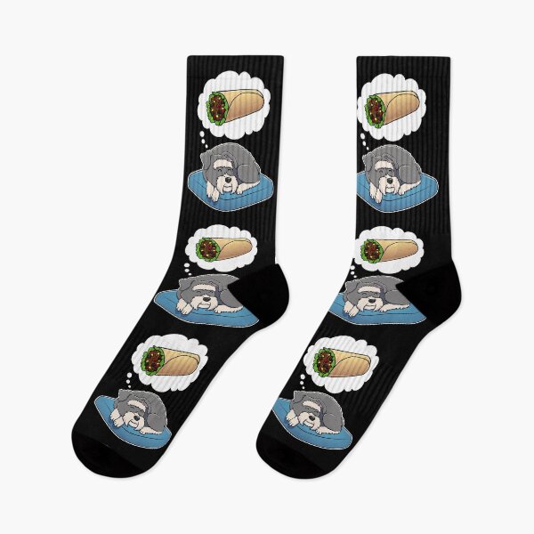 Item preview, Miniature Schnauzer dreaming about Burritos designed and sold by DoggieDelights.
