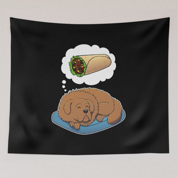 Item preview, Tibetan Mastiff dreaming about Burritos designed and sold by DoggieDelights.