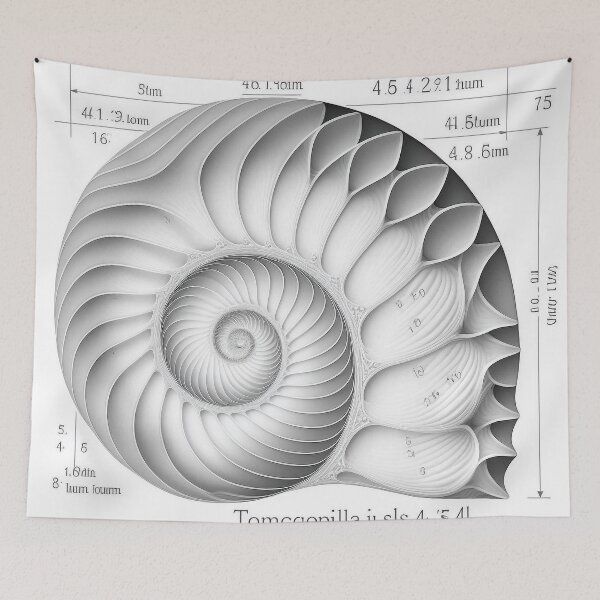 Item preview, White Pearl Fibonacci Golden Ratio Style   designed and sold by RAGANADesign.