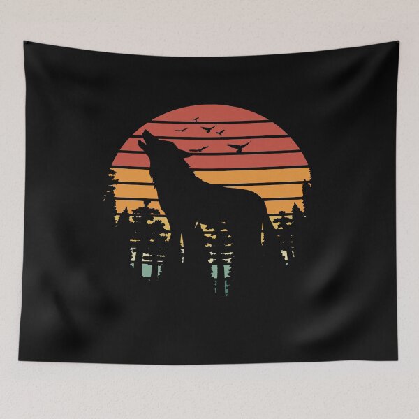 Item preview, Wolf Retro Vintage Art Funny Wolf Gift For Wolves Lover Cute Sunset Vintage Wolf designed and sold by Thecitiesstore.