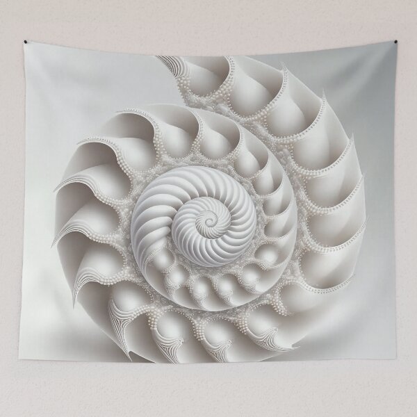 Item preview, White Pearl Fibonacci Golden Ratio Style   designed and sold by RAGANADesign.