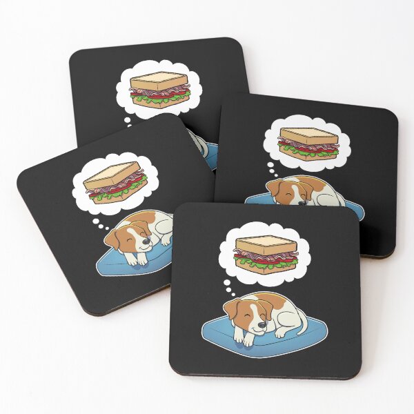 Item preview, Jack Russell Terrier dreaming about a BLT Sandwich designed and sold by DoggieDelights.