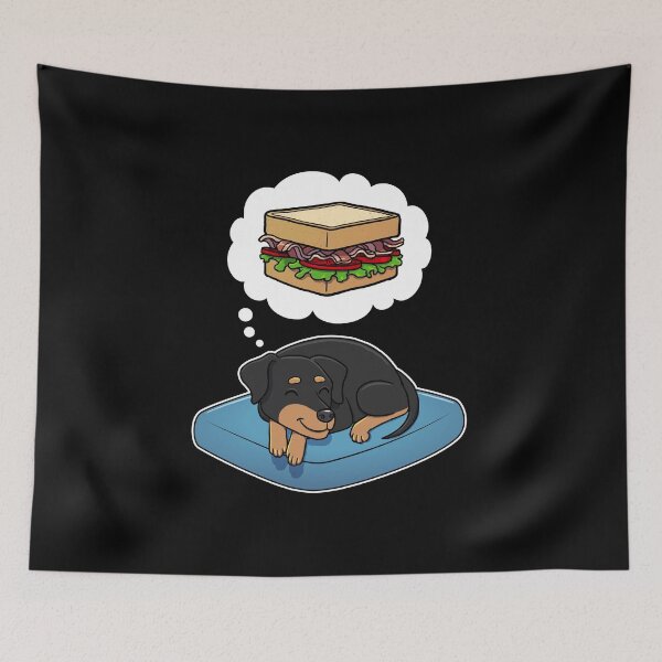 Item preview, Miniature Pinscher dreaming about a BLT Sandwich designed and sold by DoggieDelights.