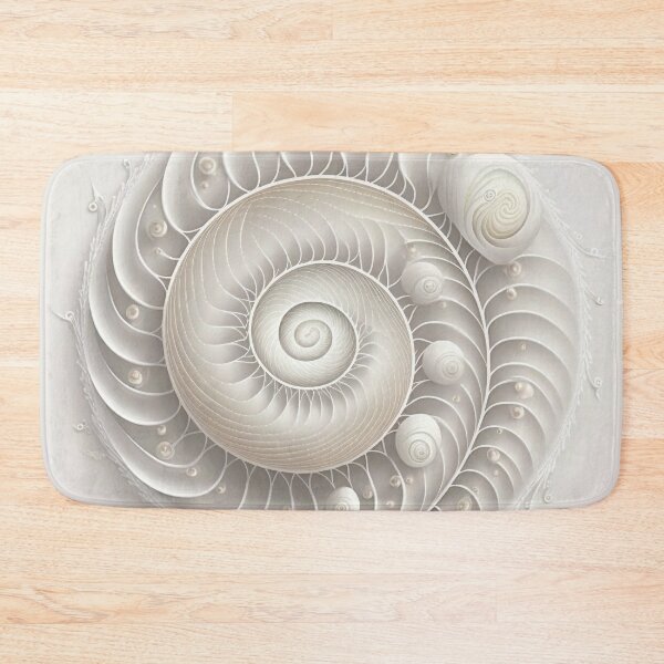 Item preview, White Pearl Fibonacci Golden Ratio Style   designed and sold by RAGANADesign.
